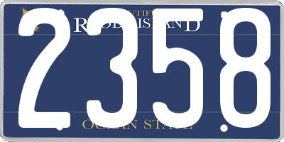 RI license plate 2358