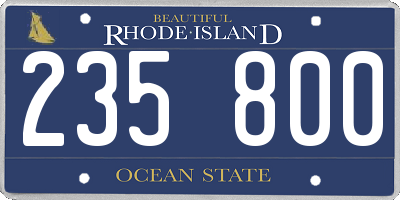RI license plate 235800