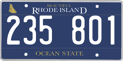 RI license plate 235801