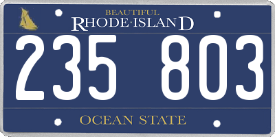 RI license plate 235803