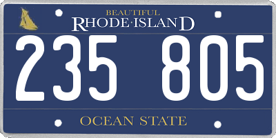 RI license plate 235805