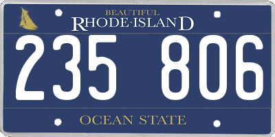 RI license plate 235806
