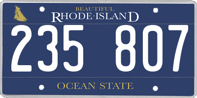RI license plate 235807