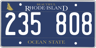 RI license plate 235808