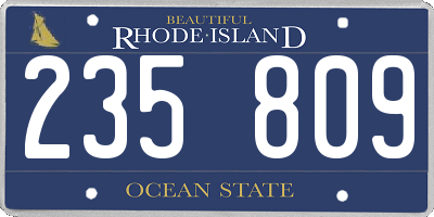 RI license plate 235809