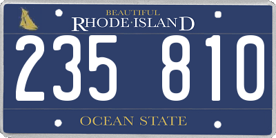 RI license plate 235810