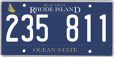RI license plate 235811