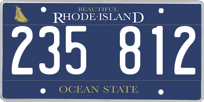 RI license plate 235812