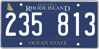 RI license plate 235813