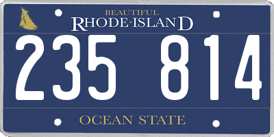 RI license plate 235814