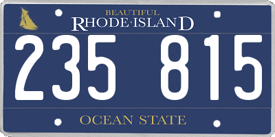RI license plate 235815