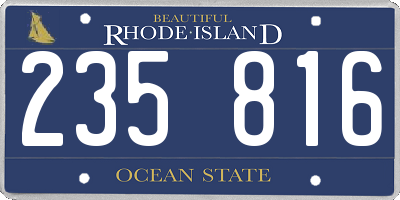 RI license plate 235816