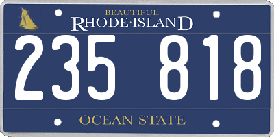 RI license plate 235818
