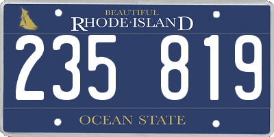 RI license plate 235819