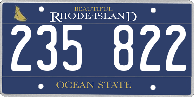 RI license plate 235822