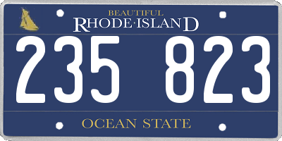 RI license plate 235823