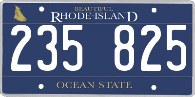 RI license plate 235825