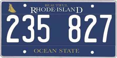 RI license plate 235827