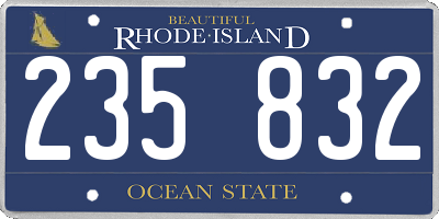 RI license plate 235832