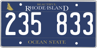 RI license plate 235833