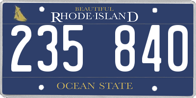 RI license plate 235840