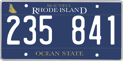 RI license plate 235841