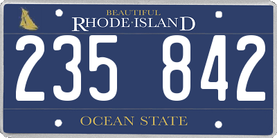 RI license plate 235842