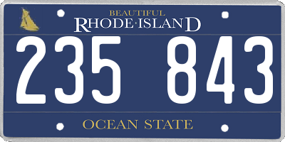 RI license plate 235843