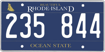 RI license plate 235844