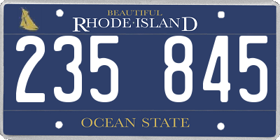 RI license plate 235845