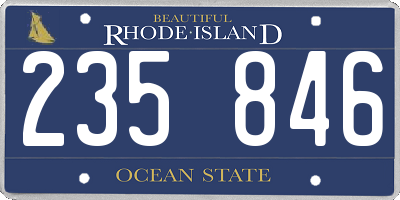 RI license plate 235846