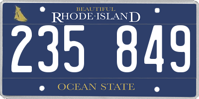 RI license plate 235849