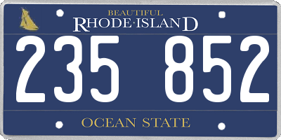 RI license plate 235852