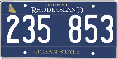 RI license plate 235853