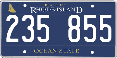 RI license plate 235855