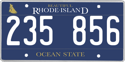 RI license plate 235856