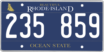 RI license plate 235859
