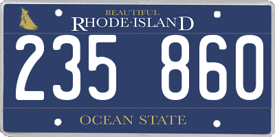 RI license plate 235860