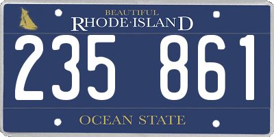 RI license plate 235861