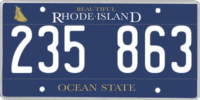 RI license plate 235863