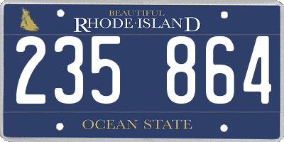 RI license plate 235864