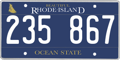 RI license plate 235867