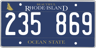 RI license plate 235869