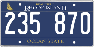 RI license plate 235870