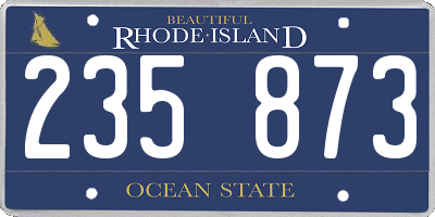 RI license plate 235873