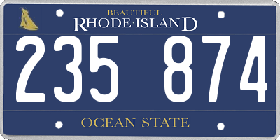 RI license plate 235874