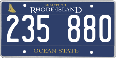 RI license plate 235880