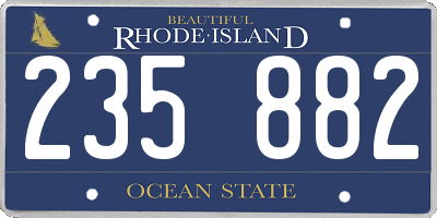 RI license plate 235882