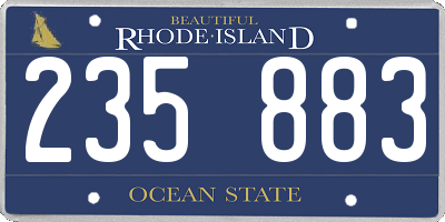 RI license plate 235883