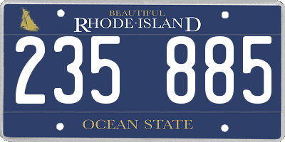 RI license plate 235885